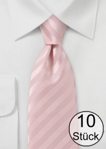 Corbata de rayas rosada - diez unidades