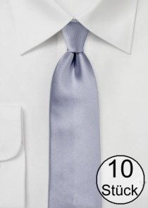 Corbata de caballero de polifibra lisa gris -