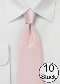 Corbata de negocios de microfibra lisa rosa -