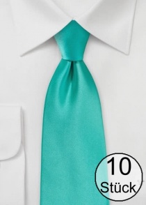 Corbata de moda microfibra aqua - diez piezas