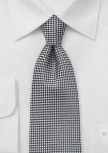 Corbata cuadrícula gris claro blanco