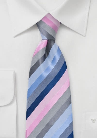 Corbata rayas tonos rosa gris
