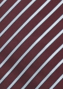 Corbata finas líneas gris rojo oscuro