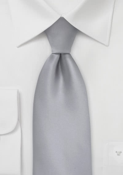 Corbata monocolor plata