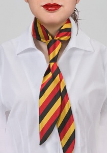 Corbata de señora en negro, rojo y oro