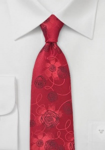 Corbata fiesta roja rosas