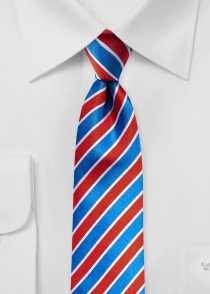 Maravillosa corbata con diseño de rayas Rojo Azul
