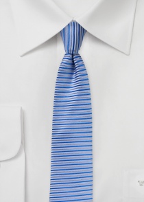 Corbata estrecha Diseño de rayas horizontales Azul