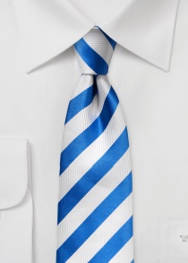 Corbata de negocios bloque rayas blanco azul