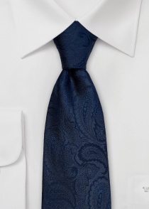 Elegante corbata estampado paisley azul marino