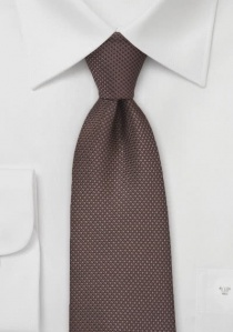 Corbata marrón castaño bordada