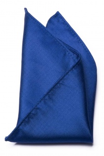 Pañuelo de bolsillo liso de canalé azul real