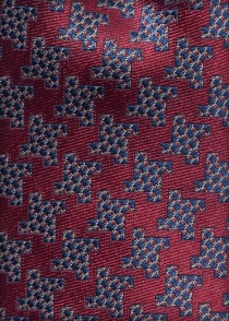 Corbata de seda roja estampado geométrico