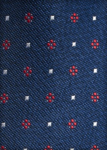 Corbata azul oscuro motivo floral