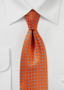 Corbata cuadrada decoración cobre-naranja