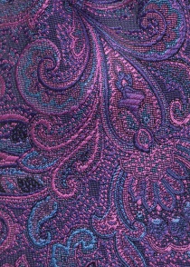 Corbata motivo paisley púrpura azul marino