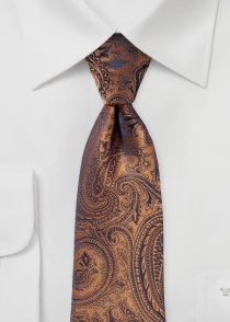 Corbata suelta motivo paisley marrón medio azul