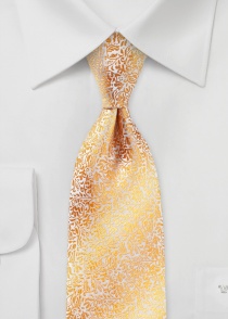 Corbata blanco amarillo naranja floral