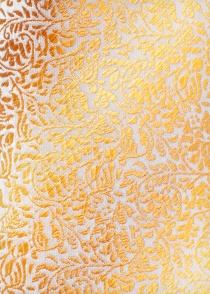 Corbata blanco amarillo naranja floral