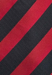 Corbata XXL rayado rojo lava negro
