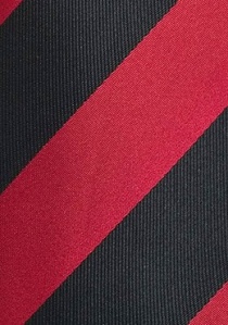 Corbata rojo intenso negro rayada