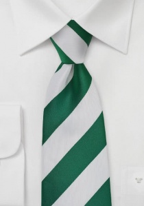 Corbata raya ancha verde blanco