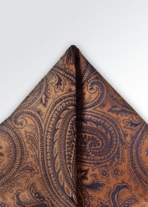 Pañuelo de bolsillo motivo paisley cobre