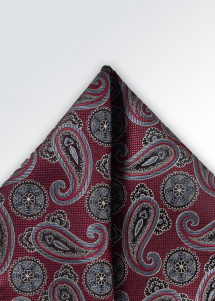 Pañuelo de bolsillo Paisley rojo oscuro