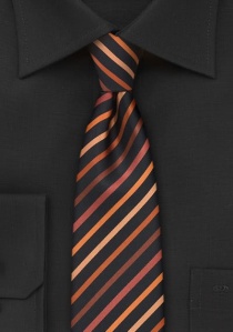 Corbata estrecha rayado naranja negro