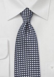 Corbata estampado azul marino blanco