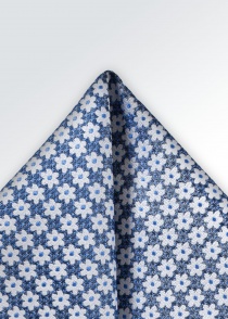 Pañuelo de bolsillo decoración floral azul claro