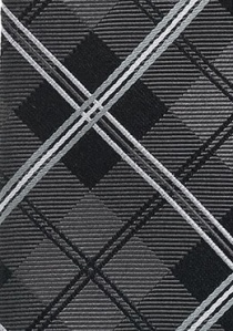 Corbata cuadro escocés grises