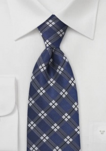Corbata cuadros escoceses azul cobalto