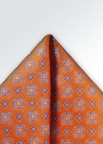Pañuelo de bolsillo estampado geométrico naranja