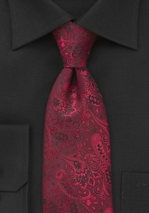 Corbata fantasía floral rojo