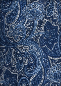 Conjunto: lazo y pañuelo motivo paisley azul