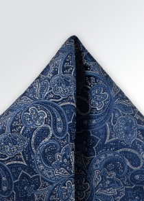 Conjunto: lazo y pañuelo motivo paisley azul