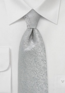 Corbata paisley tonos grises seda