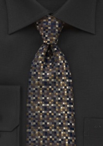 Corbata mosaico marrón negro