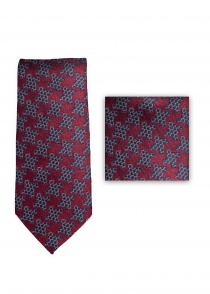 Combinación de corbata "Pata de gallo" Roja