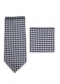 Set de corbata con estampado de cuadros