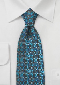 Corbata mosaico azul verdoso
