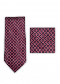 Chal y corbata de malla roja mediana