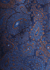 Conjunto Corbata Bufanda Paisley Azul Medianoche