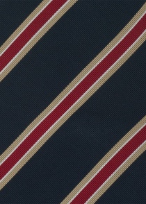 Corbata británica club azul oscuro a rayas