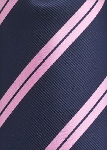 Corbata extra larga azul noche rosa