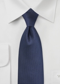 Corbata clip azul marino estampada