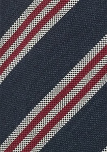 Corbata estrecha lana rayas azul rojo