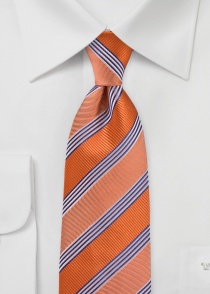 Corbata diseño rayas naranja