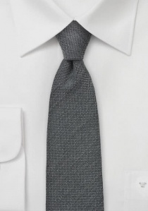 Corbata gris estrecha lana